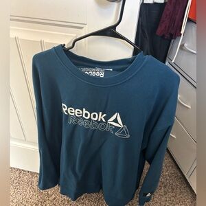 Reebok Teal Blue Logo Crewneck Sweatshirt & Joggers